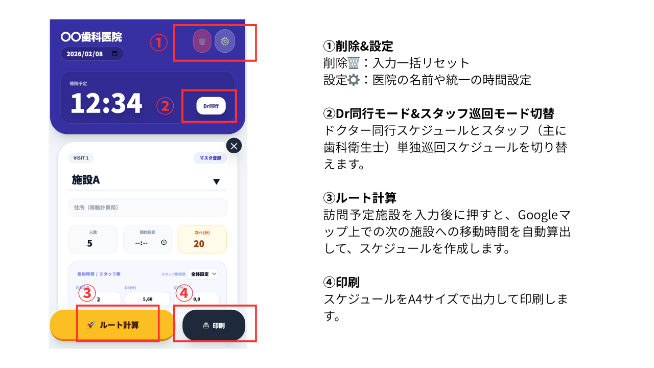 基本画面と操作ボタンの説明